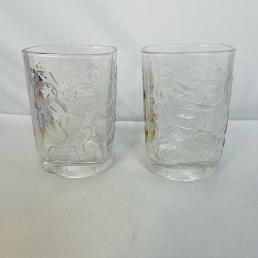 McDonalds Vintage 2000s Walt Disney World Mickey Mouse Kingdom Glasses Set Of 2. - Picture 5 of 7